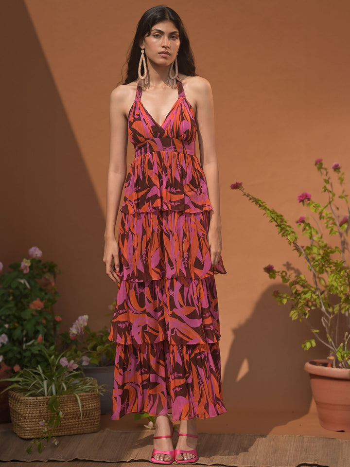 Jasmine Layered Halter Maxi Dress