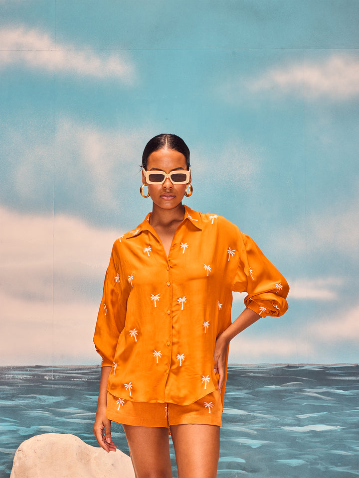 Santara Palm Shirt & Shorts Set