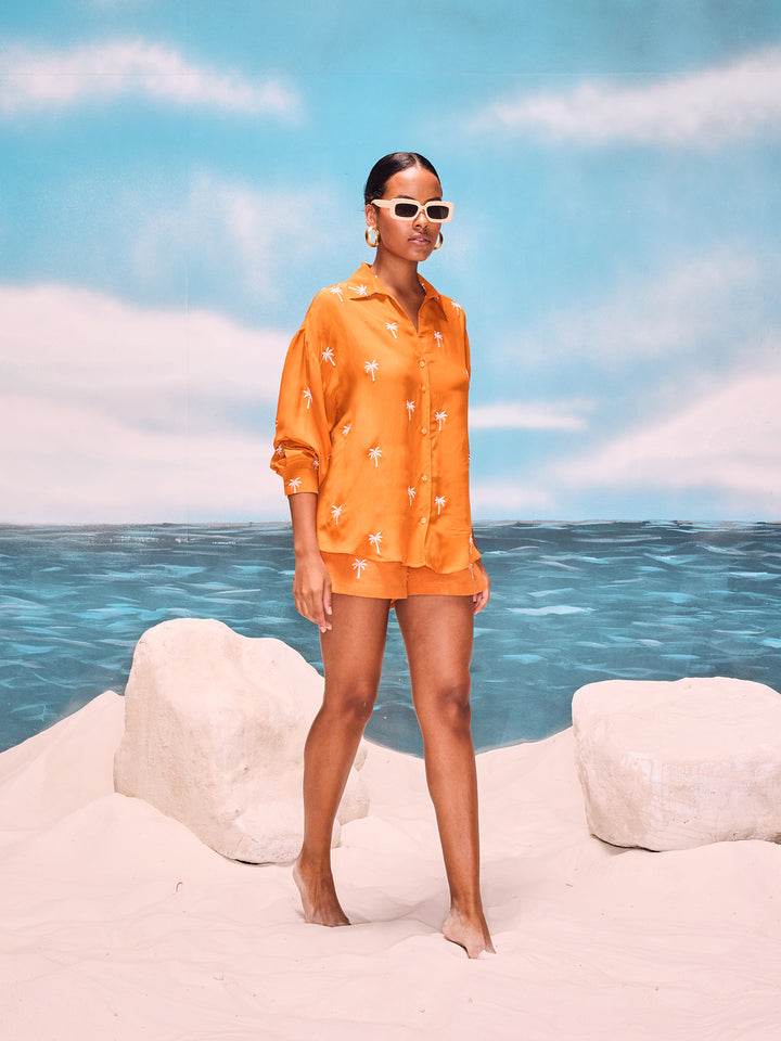 Santara Palm Shirt & Shorts Set