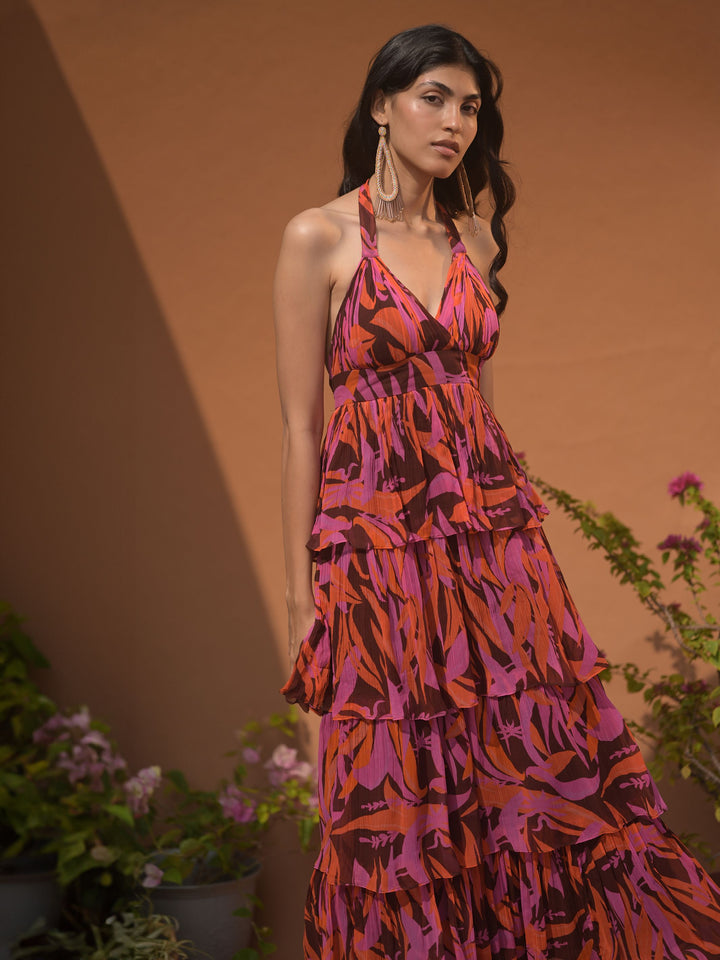 Jasmine Layered Halter Maxi Dress