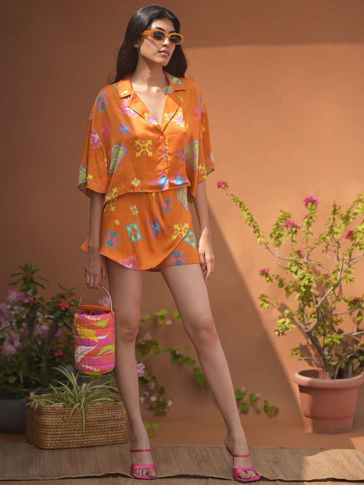 Nora Oversized Cropped Shirt and Tulip Skort Set