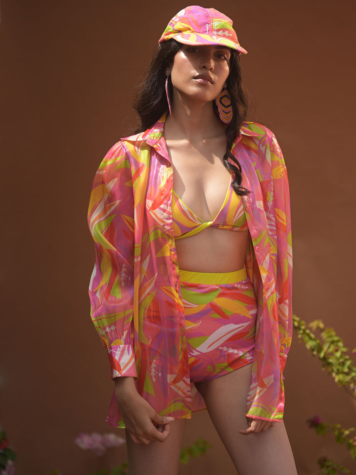 Malibu Organza Button-Down Shirt