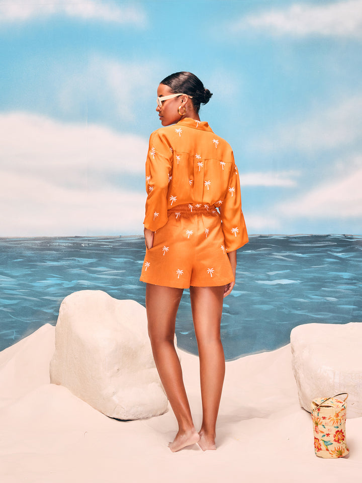 Santara Palm Shirt & Shorts Set