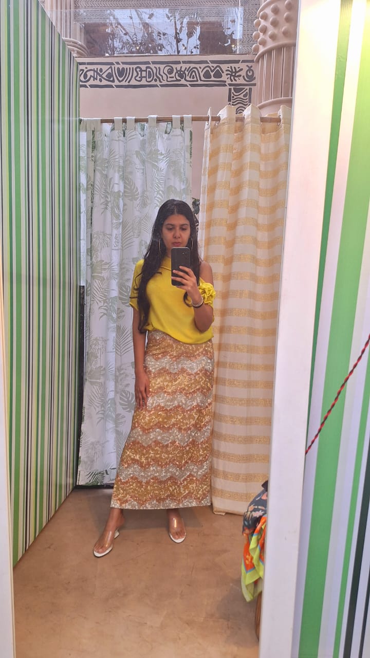 Rodeo Gold Beaded Long Skirt