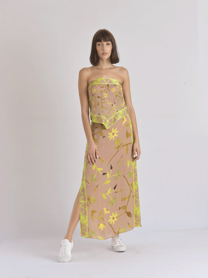 Maui Scarf Bandeau & Scarf Sarong Skirt Set (Earth)