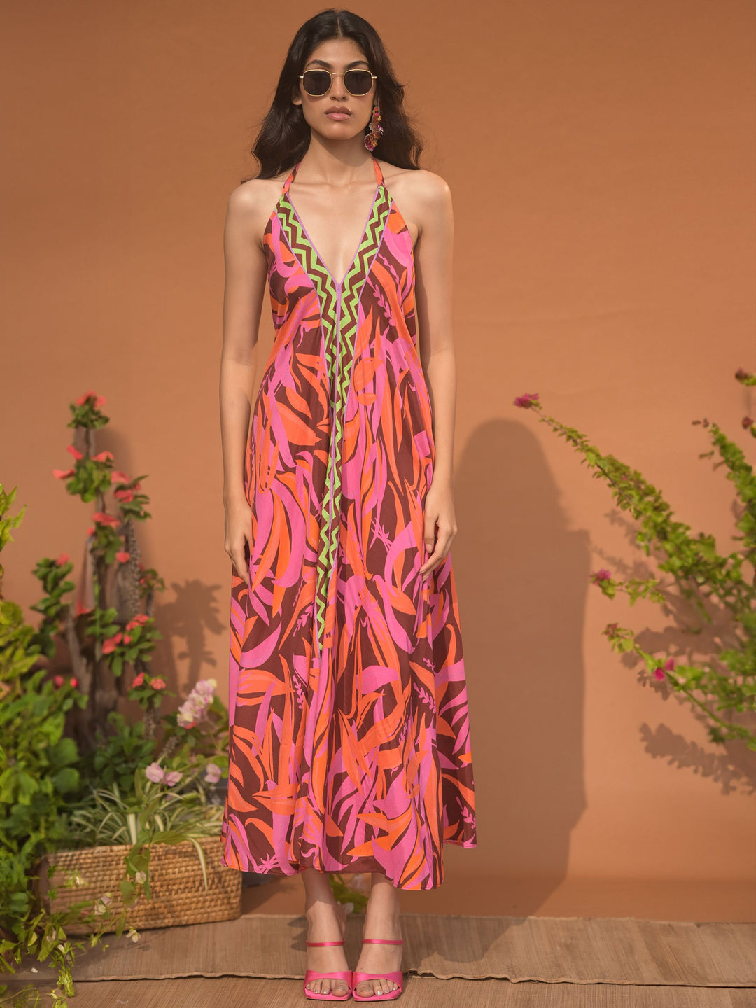 Jasmine Halter Maxi Dress Multicolored / Mul / XL Jasmine Halter Maxi Dress Multicolored / Mul / XL