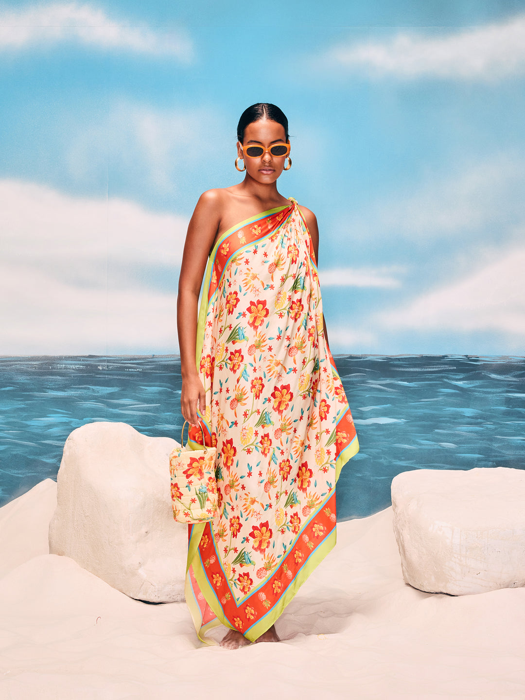 Prana One Shoulder Scarf Dress White / Modal Satin / L Prana One Shoulder Scarf Dress White / Modal Satin / L