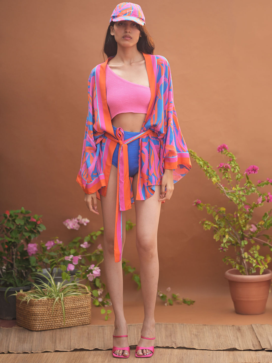 Yasmine Color Blocked One Shoulder Swimsuit